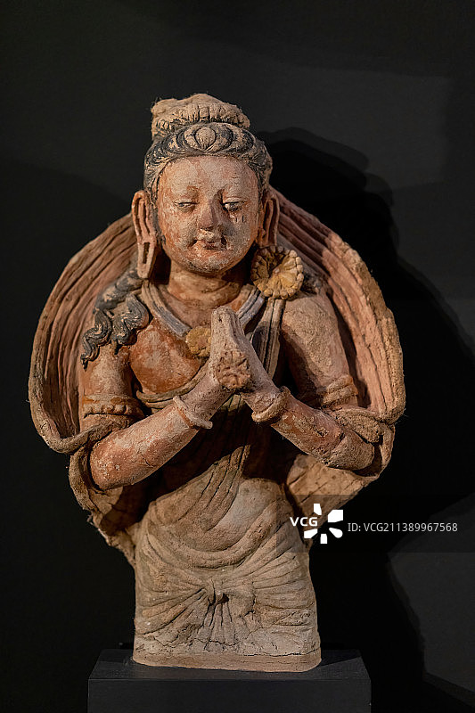 柏林亚洲艺术博物馆藏新疆龟兹石窟雕像图片素材