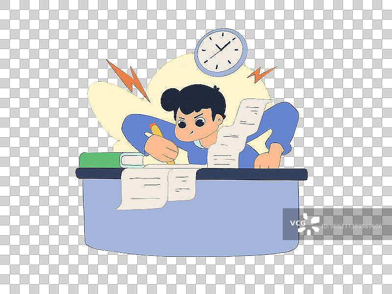 上课考试中的努力奋斗的学生图片素材