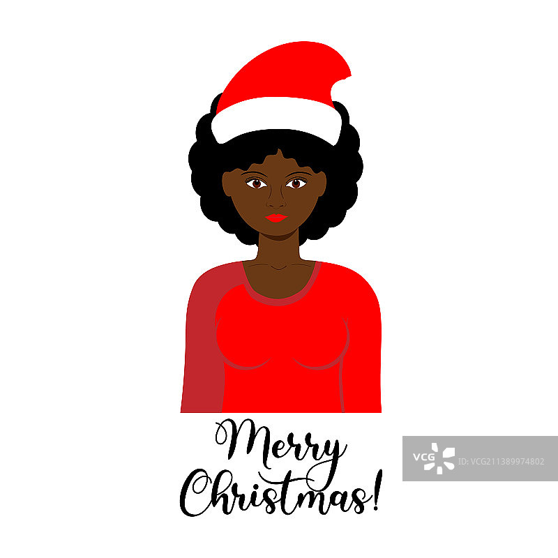 过圣诞节的黑人女孩图片素材