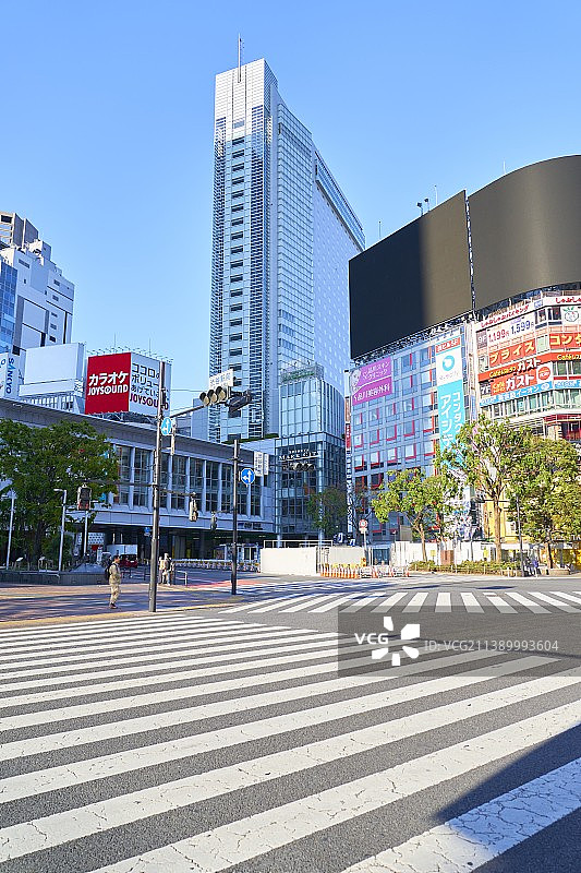 空无一人的日本东京涩谷街头图片素材