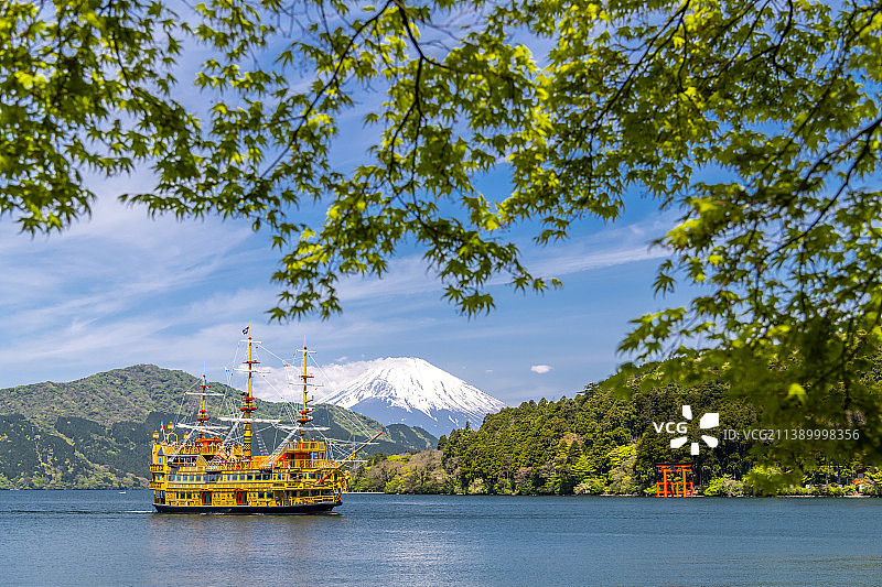 日本神奈川县的富士山景观图片素材
