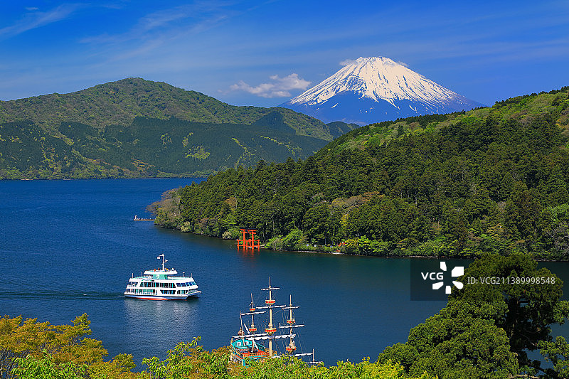 日本神奈川县的富士山景观图片素材