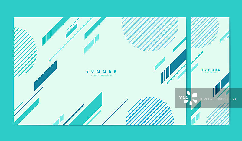 具有几何元素的夏季风格图形背景图片素材