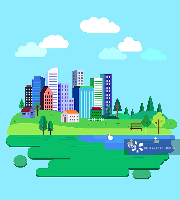 城市景观矢量图图片素材