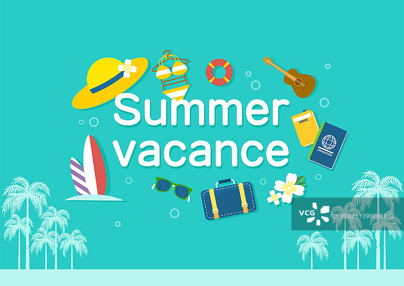 夏日假期主题矢量插画图片素材
