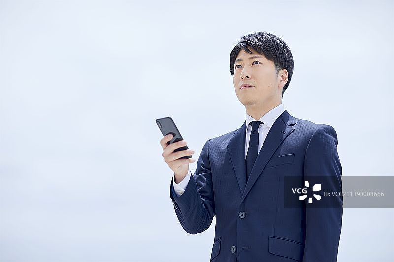 户外日本商人肖像图片素材