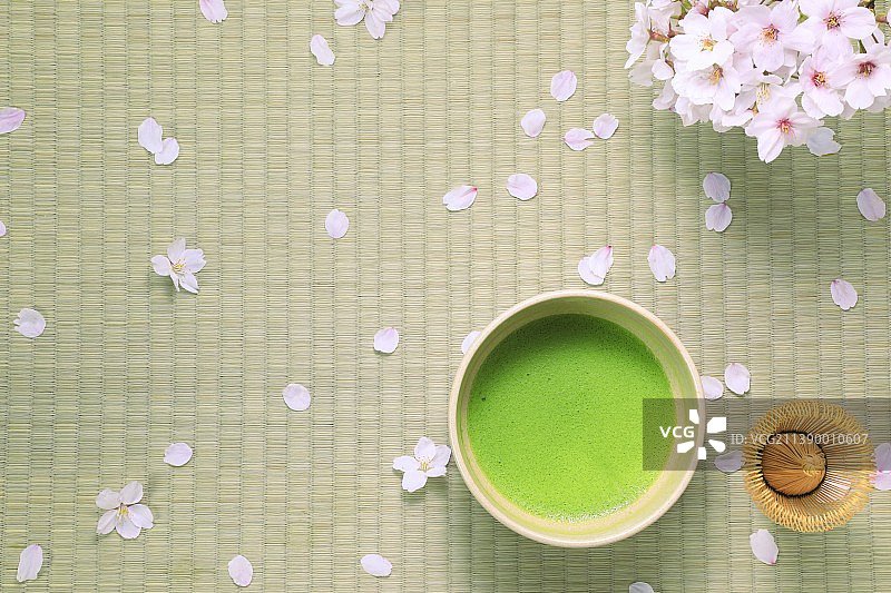 樱花和绿茶图片素材