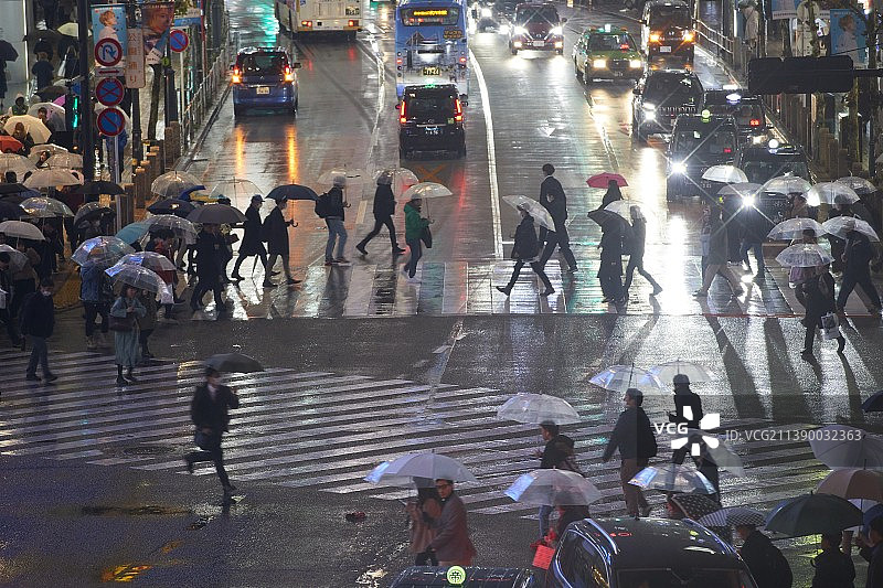 日本东京夜景街道图片素材