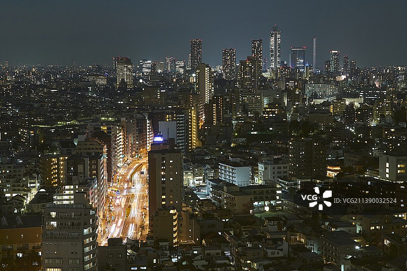 日本东京夜景街道图片素材