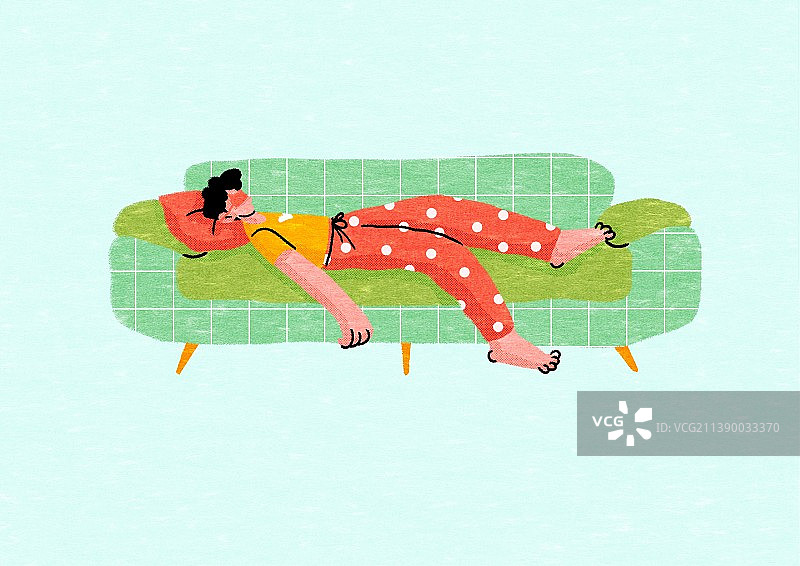 躺在沙发上休息的男人图片素材