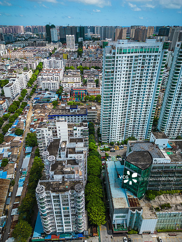北海海城区城市建筑航拍图片素材