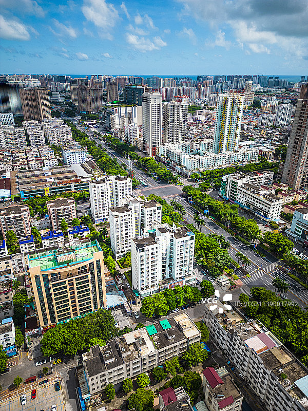 北海海城区城市建筑航拍图片素材