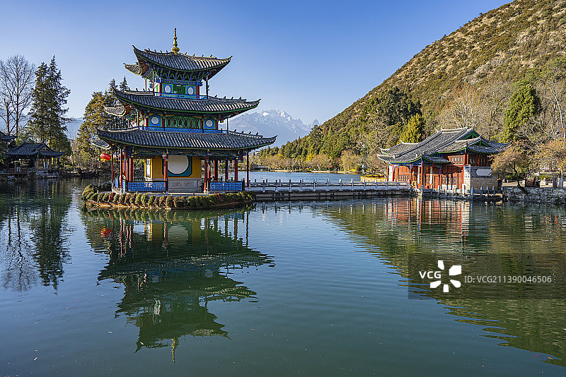 中国云南丽江黑龙潭公园图片素材