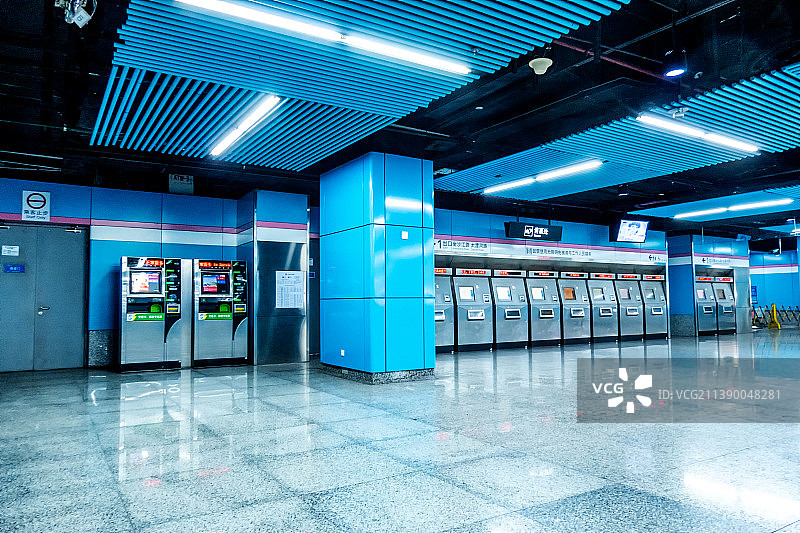上海地铁站室内空间图片素材