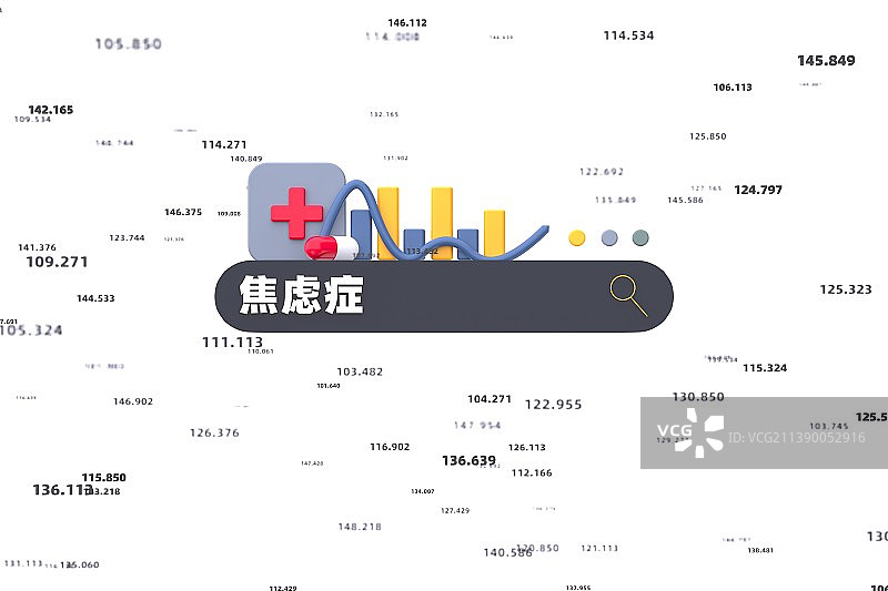 3D渲染焦虑症概念插图图片素材