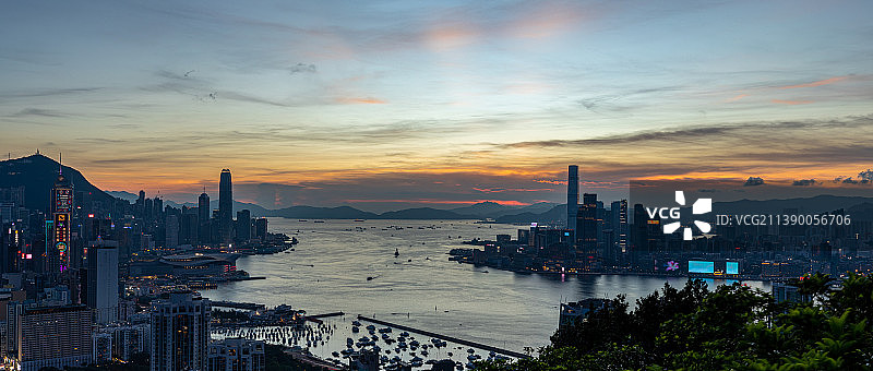 2022年香港回归25周年-维多利亚港图片素材