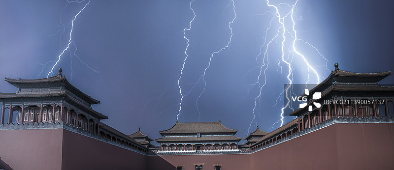 中国北京故宫午门雷爆图片素材