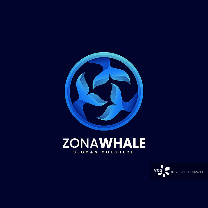 鲸鱼渐变彩色风格logo图片素材