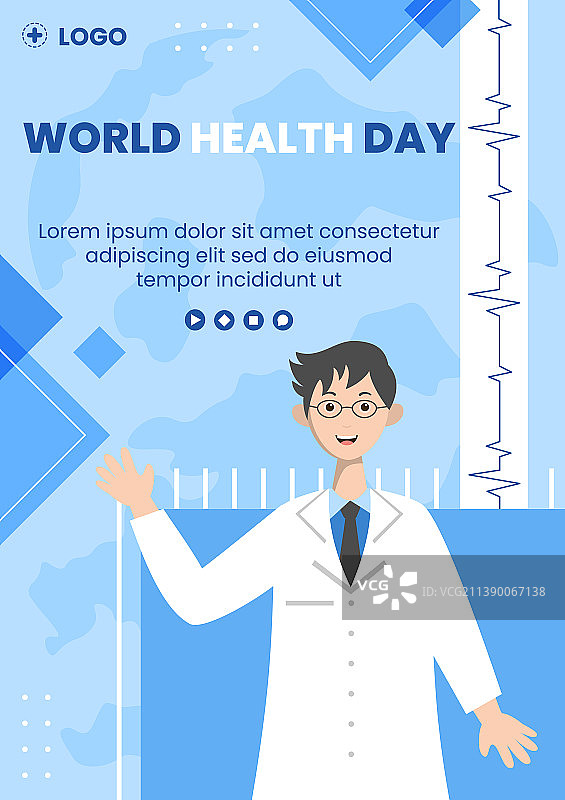 世界卫生日医疗宣传单模板图片素材