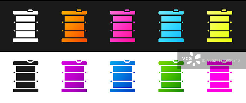 桶图标中孤立的放射性废料装置图片素材