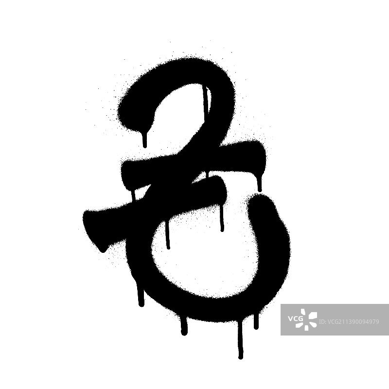 格里夫纳货币图标黑色喷绘涂鸦图片素材