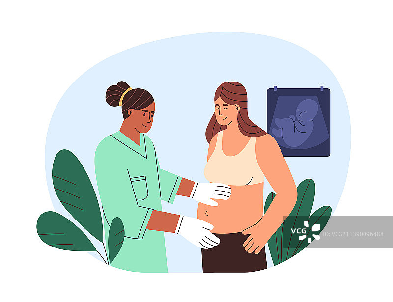 孕妇在医生办公室做产检图片素材