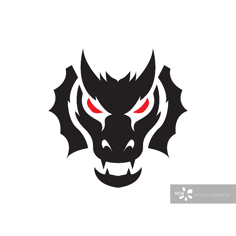 面部惊吓黑龙标志设计图片素材