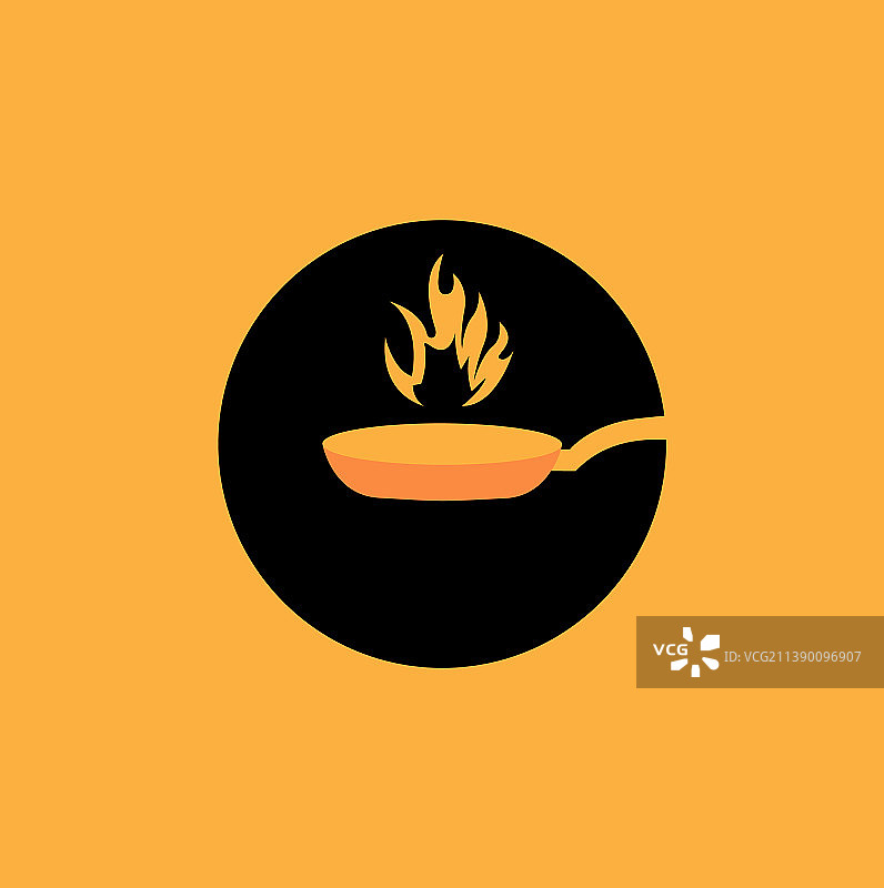 火焰烹饪锅具Logo设计图片素材