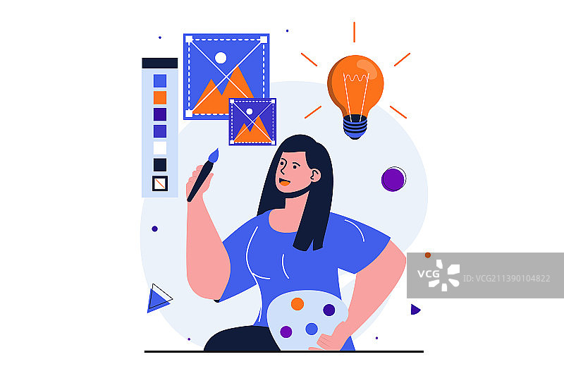 设计师工作室现代扁平风格网页banner图片素材