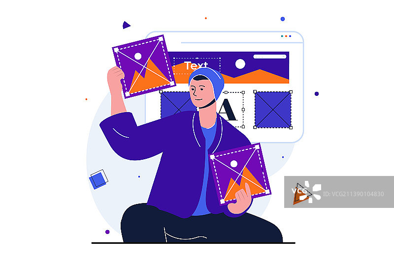 设计师工作室现代扁平风格网页banner图片素材