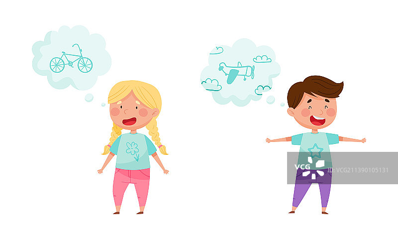 孩子们在泡泡中许愿图片素材