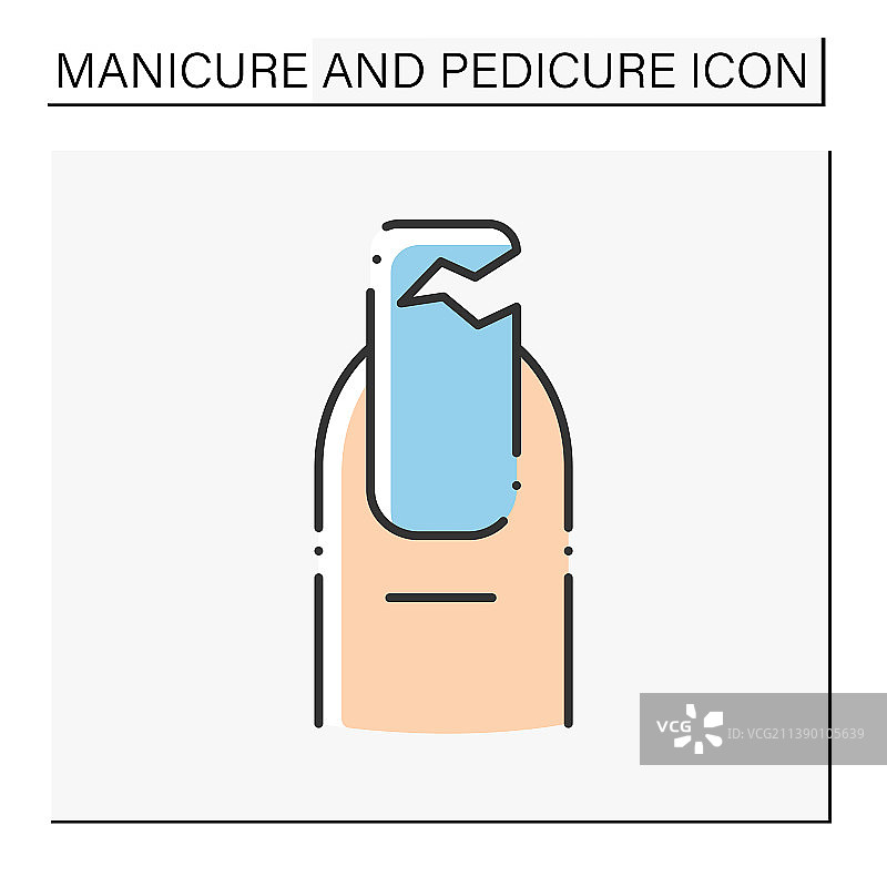 断裂的指甲颜色图标图片素材