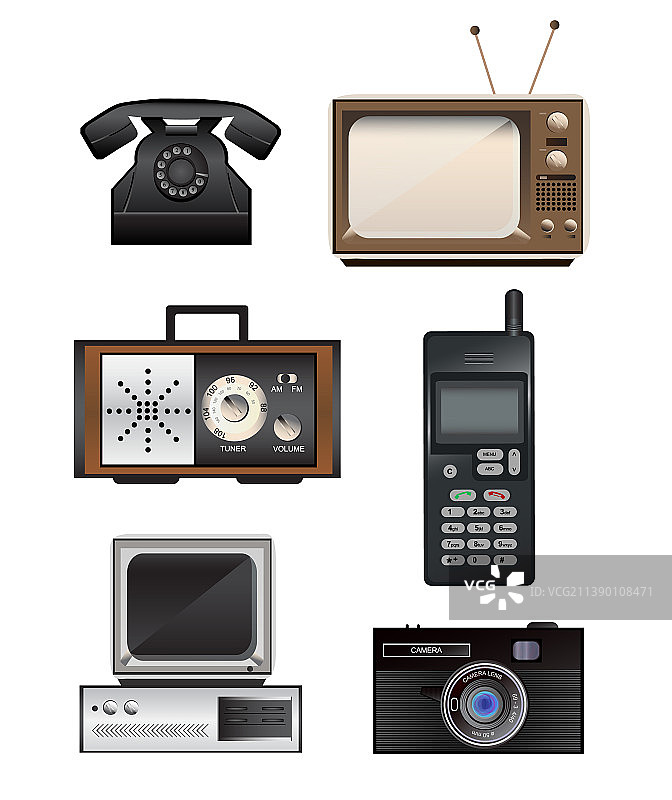 旧式复古电子设备图片素材