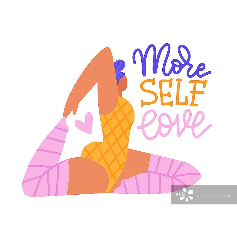 身体积极瑜伽：鸽子式中的可爱加大码女性图片素材