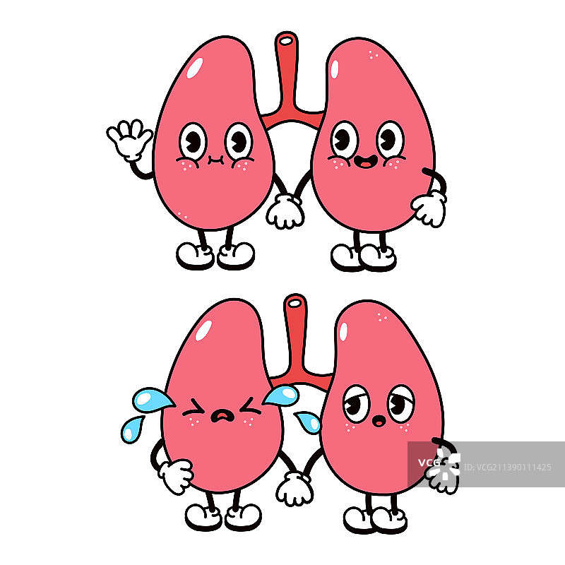 有趣的可爱肺部角色合集图片素材