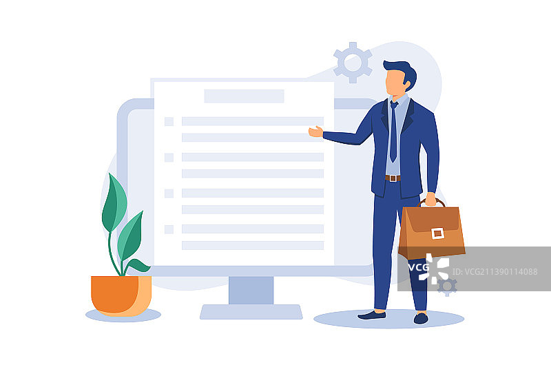 身份识别指南扁平现代设计图片素材