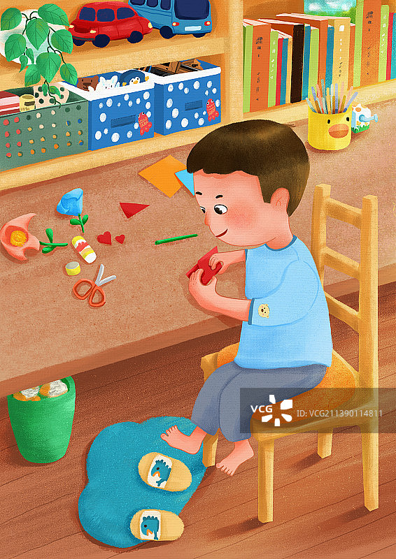 插画-儿童-手工制作图片素材