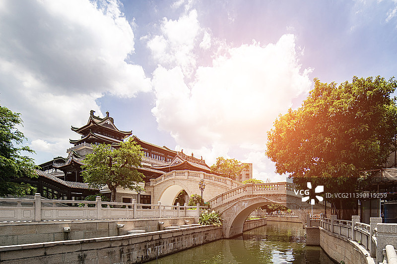 广州粤剧艺术博物馆和永庆坊旅游区风光图片素材