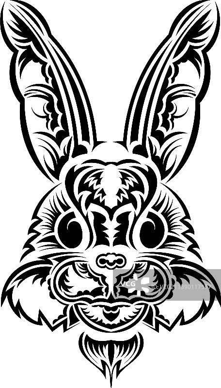兔子头纹身2023年标志图片素材