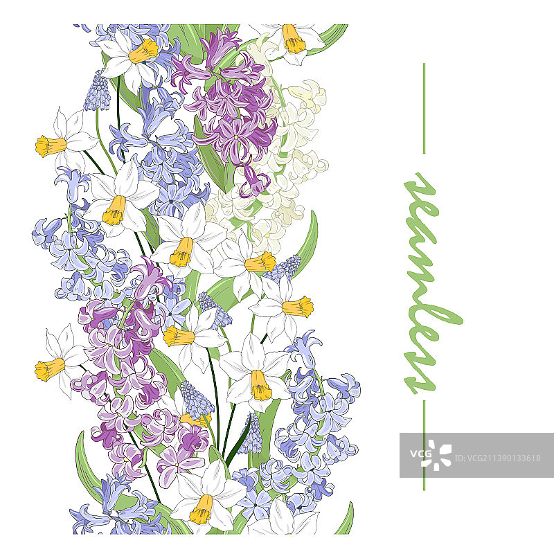 春季花卉无缝边框图片素材