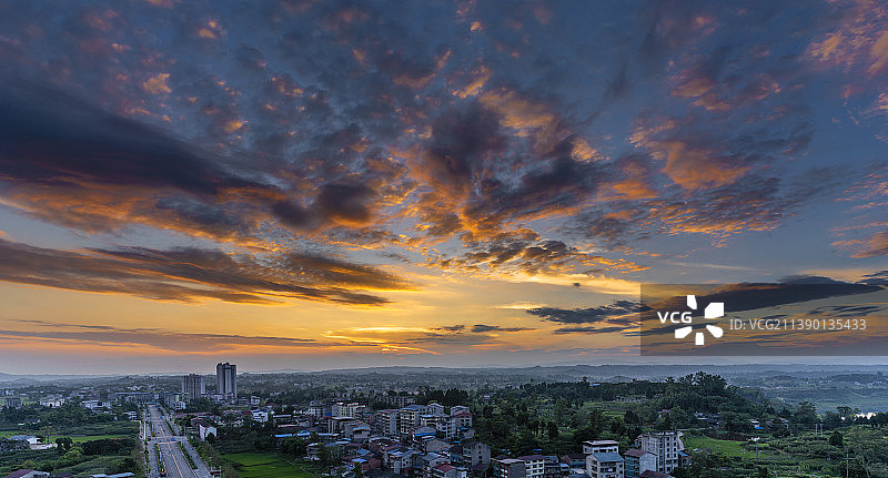 乡村晚霞图片素材