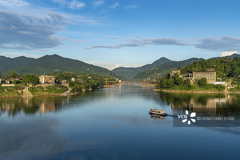 夏日渠江图片素材
