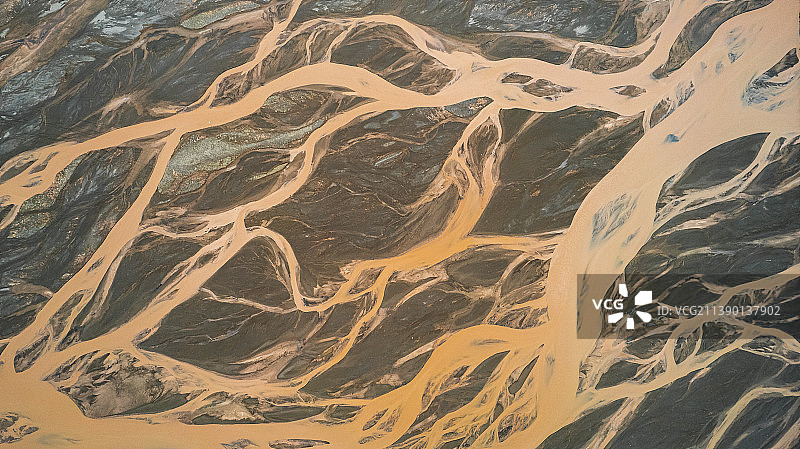 航拍青藏高原的河流图片素材