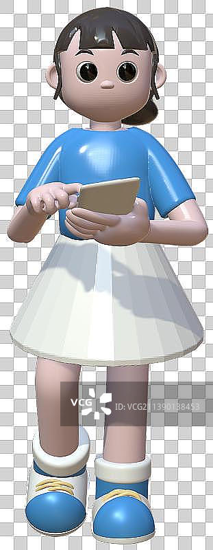 女孩玩手机图片素材