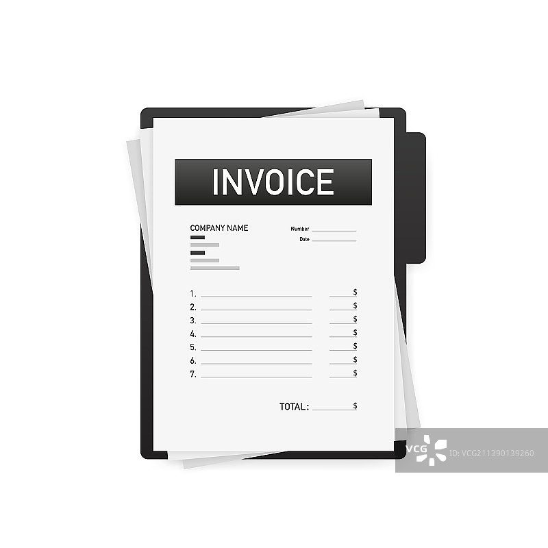 扁平风蓝色发票图片素材