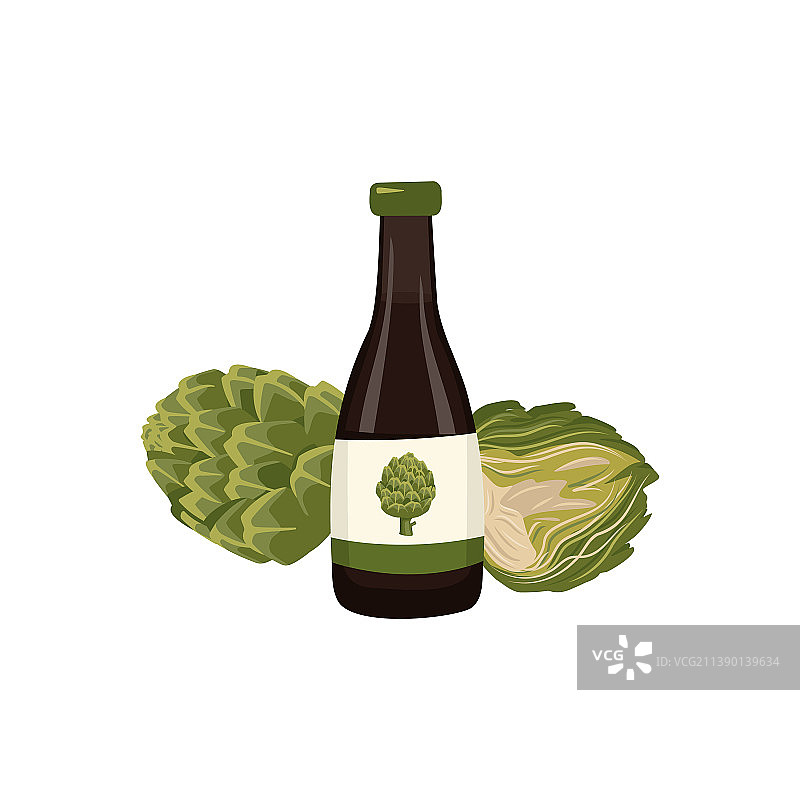 绿色洋蓟饮料瓶图片素材