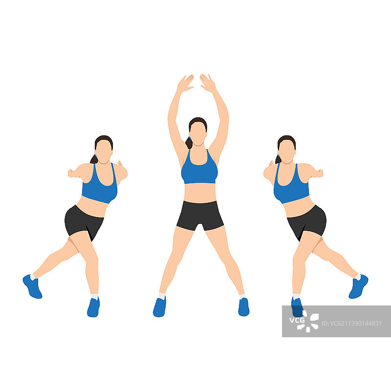做横向拉伸运动的女人图片素材