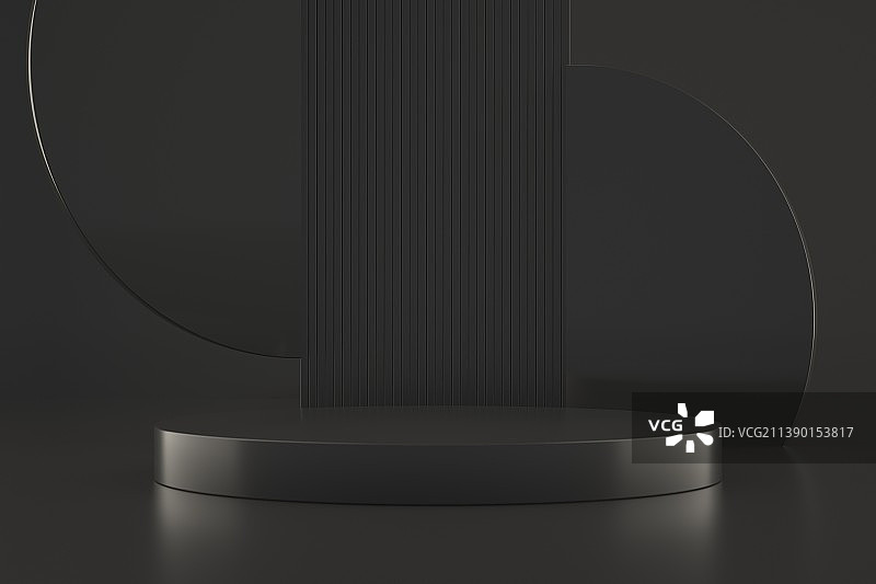 3D渲染暗色空间展览插图背景图片素材
