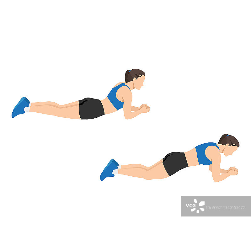 做腹桥运动的女人图片素材