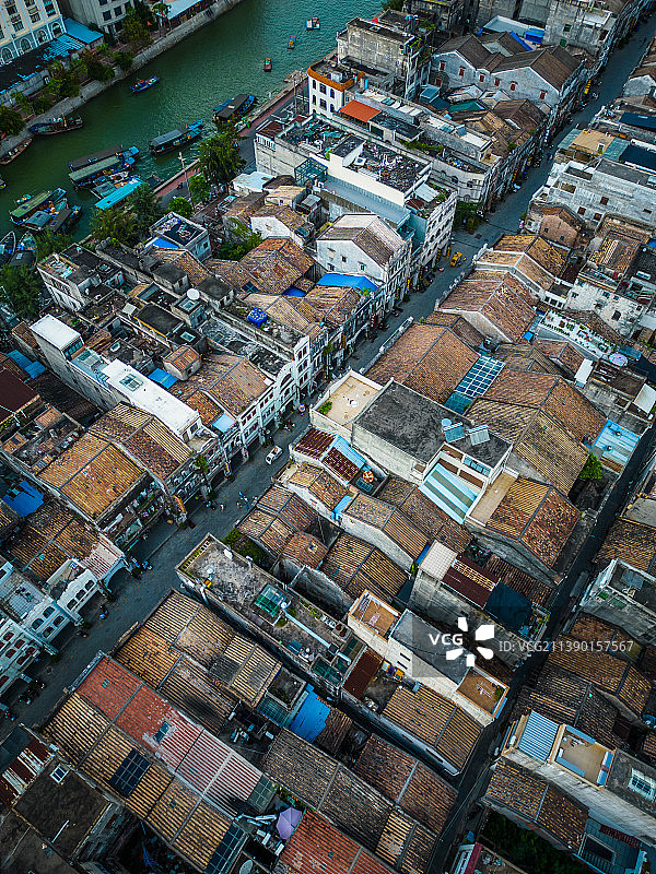 北海老街航拍著名景点图片素材